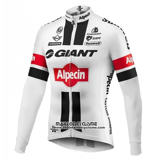 2016 Maillot Ciclismo Giant Alpecin Noir et Blanc Manches Longues et Cuissard